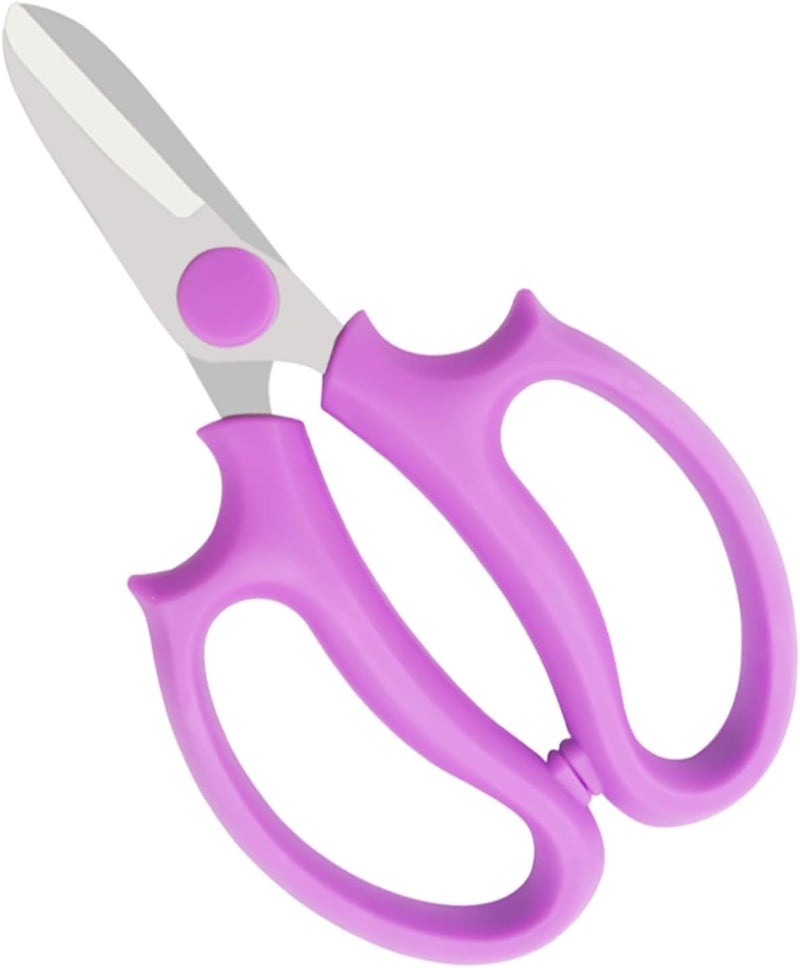 BINCKIN Flower Scissors - Stainless Steel Flower Shears, Garden Plant Floral Shears for Fresh Flowers Stems (Blue, Green, Pink, Violet) (1 PC Violet) - Image 1